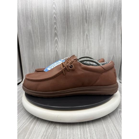 Hey Dude Paul Leather Loafers Mens Size 13 Cognac Brown Slip On Casual Shoes main image 12